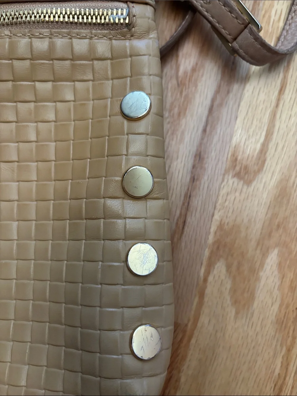 Hammitt VIP Medium Woven Leather Crossbody Bag Tan
